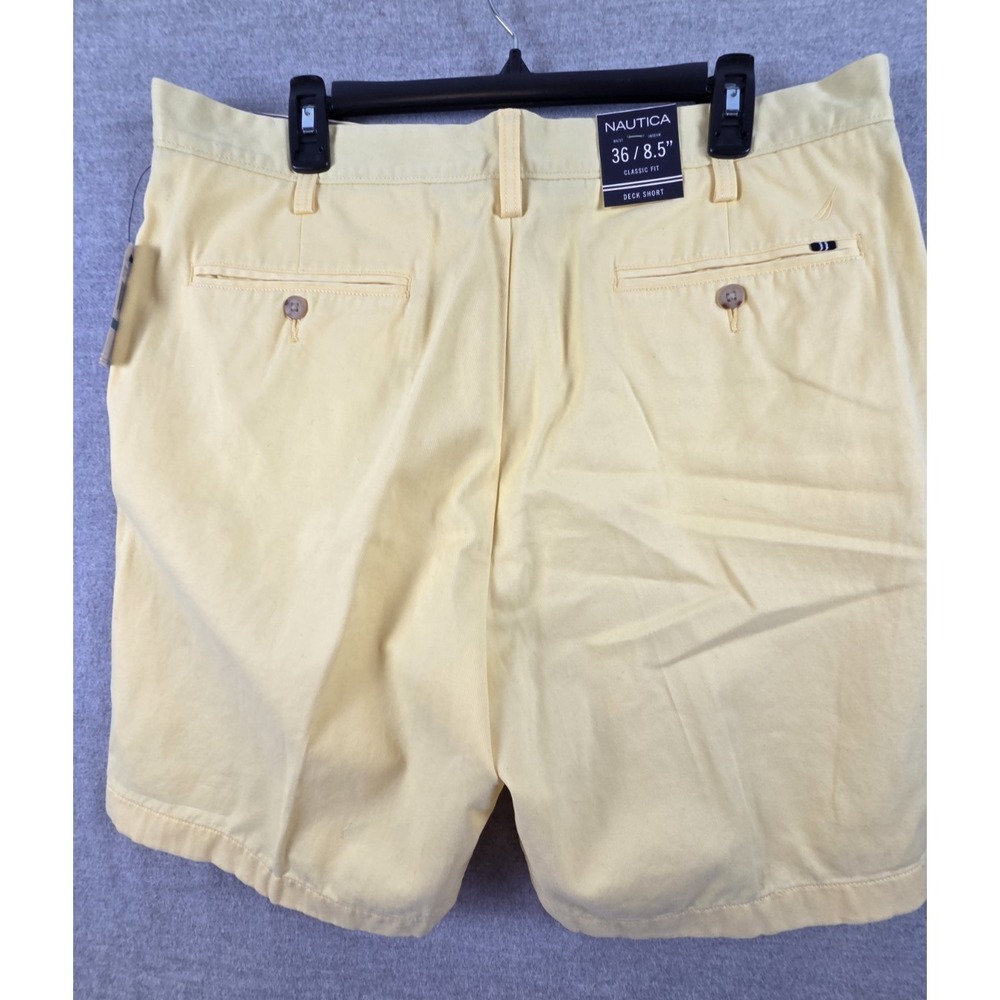 Nautica Deck Shorts Mens 36 Light Yellow Preppy Walking Golf Old Money NEW